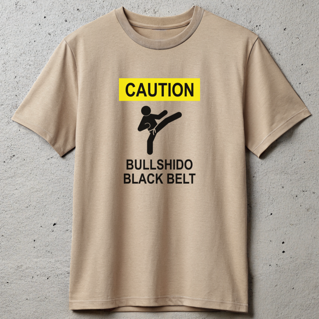 Bullshido Black Belt Caution T-shirt