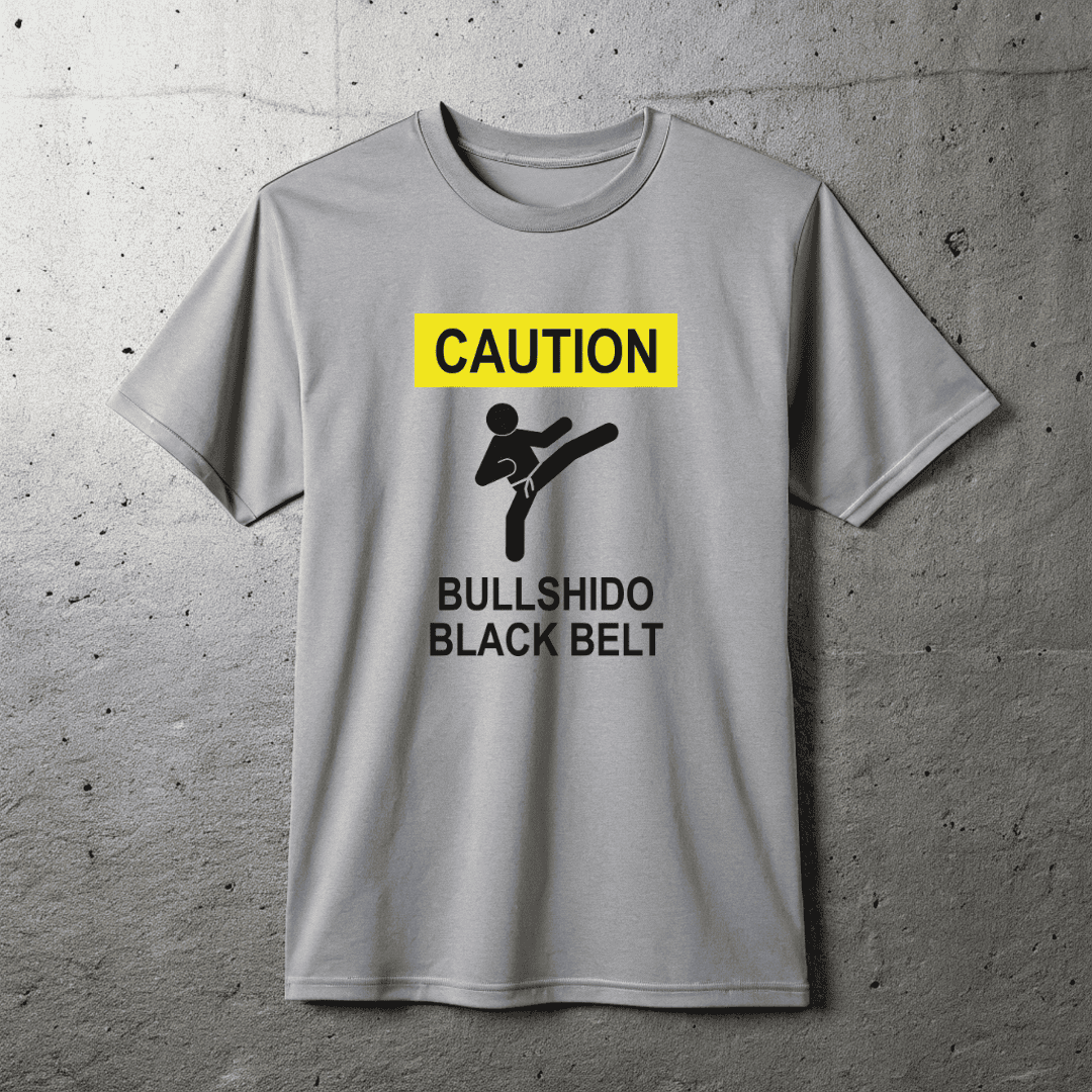 Bullshido Black Belt Caution T-shirt