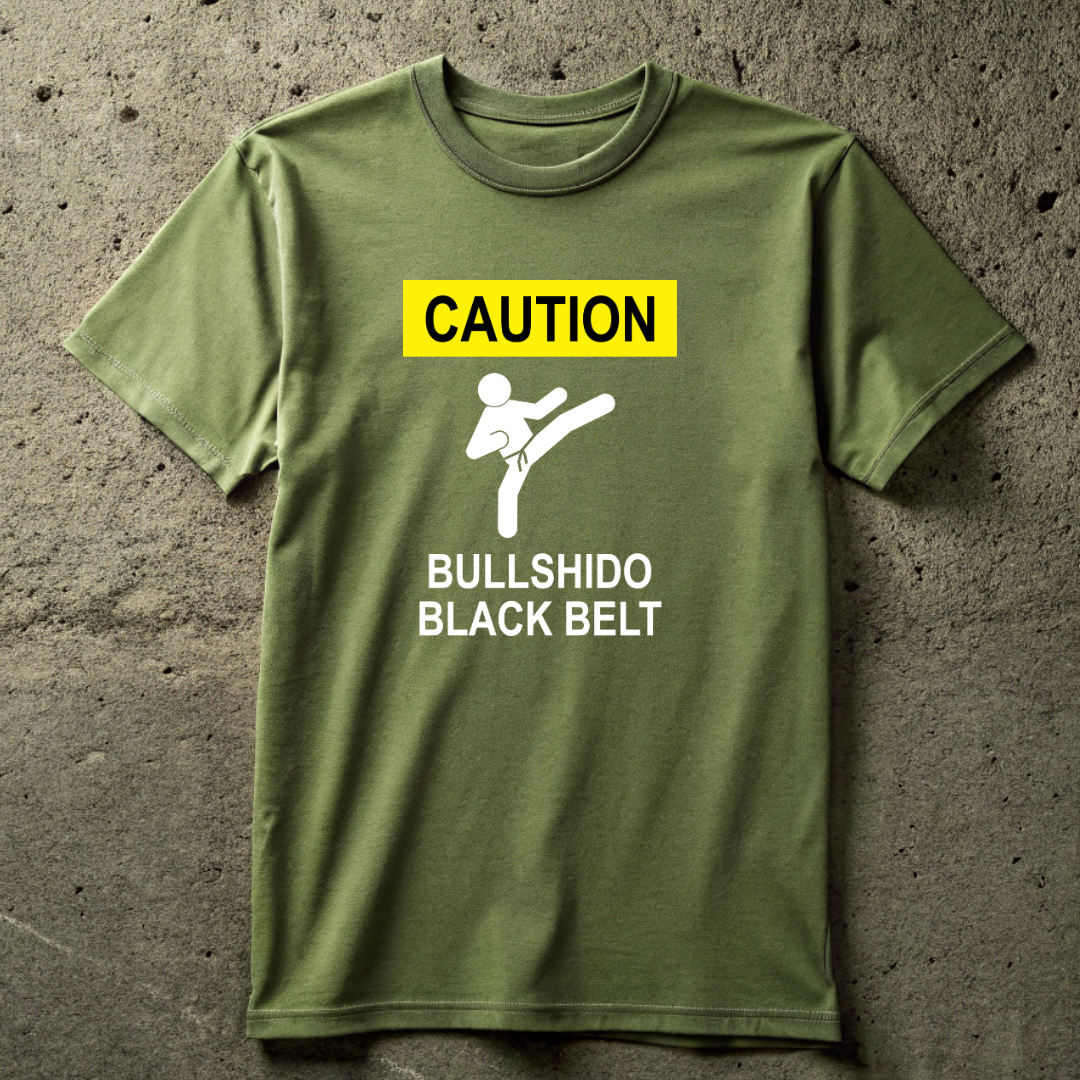 Bullshido Black Belt Caution T-shirt
