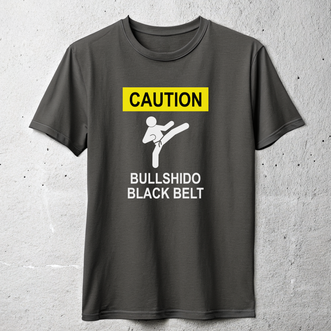 Bullshido Black Belt Caution T-shirt
