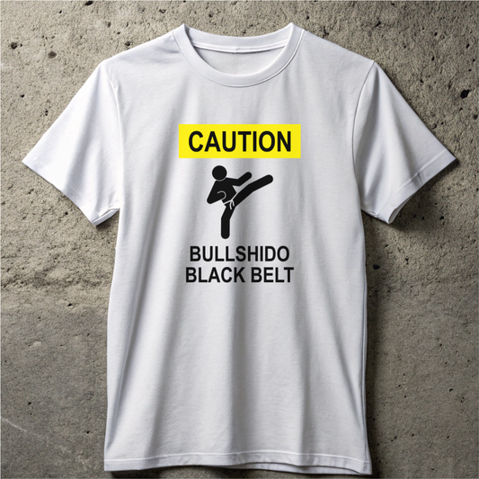 Bullshido Black Belt Caution T-shirt