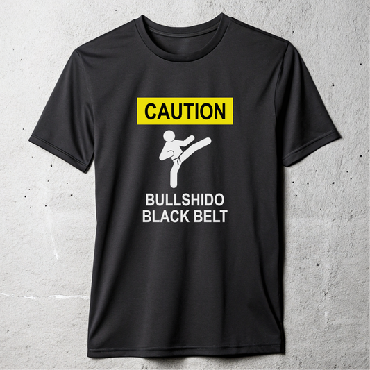 Bullshido Black Belt Caution T-shirt